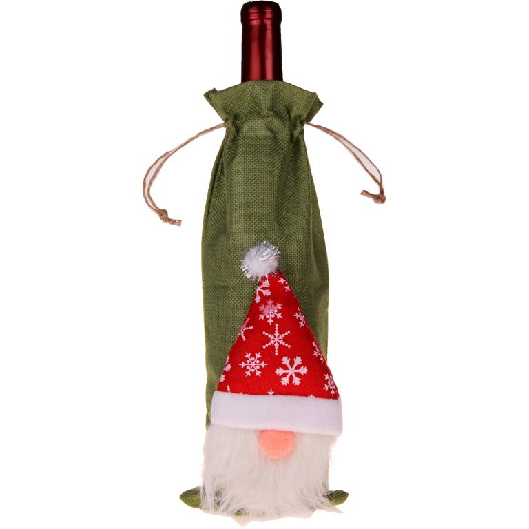 Darčekový obal na víno Mikuláš zelený