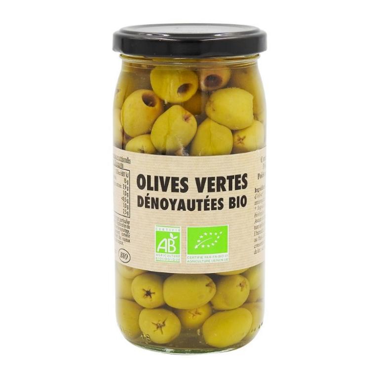 Zelené olivy vykôstkované v náleve BIO, Francúzsko