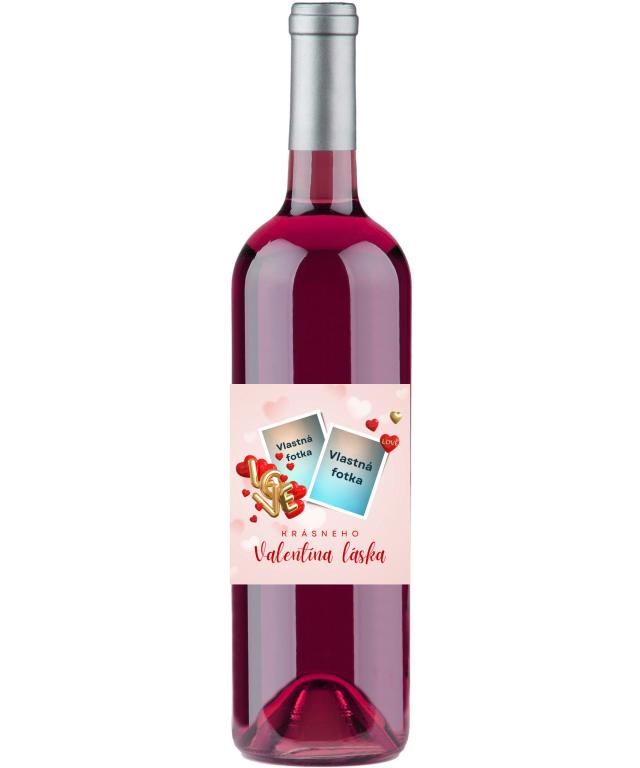 Víno s vlastnou etiketou Valentín 3