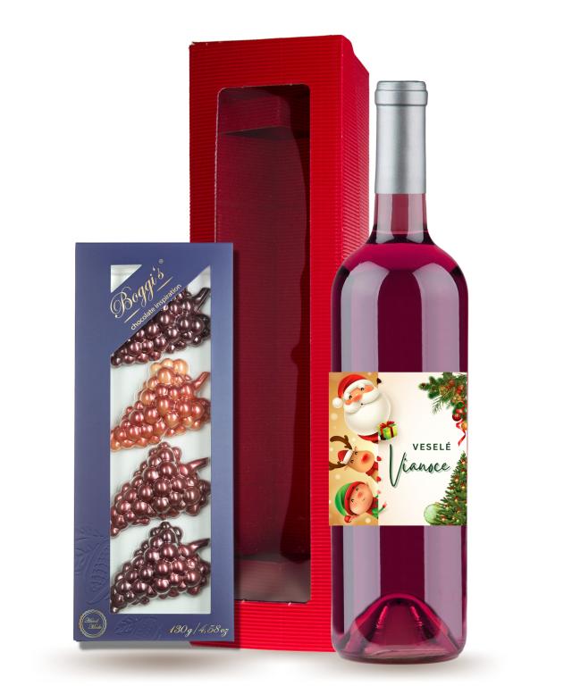Darčekový set VIANOCE s Rosé vínom s čokoládou 