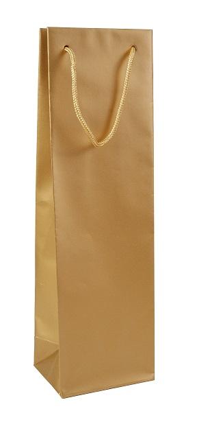 Papierová taška na víno - zlatá