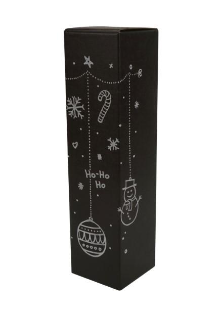Vianočná darčeková kazeta na 1 fľašu vína čierna