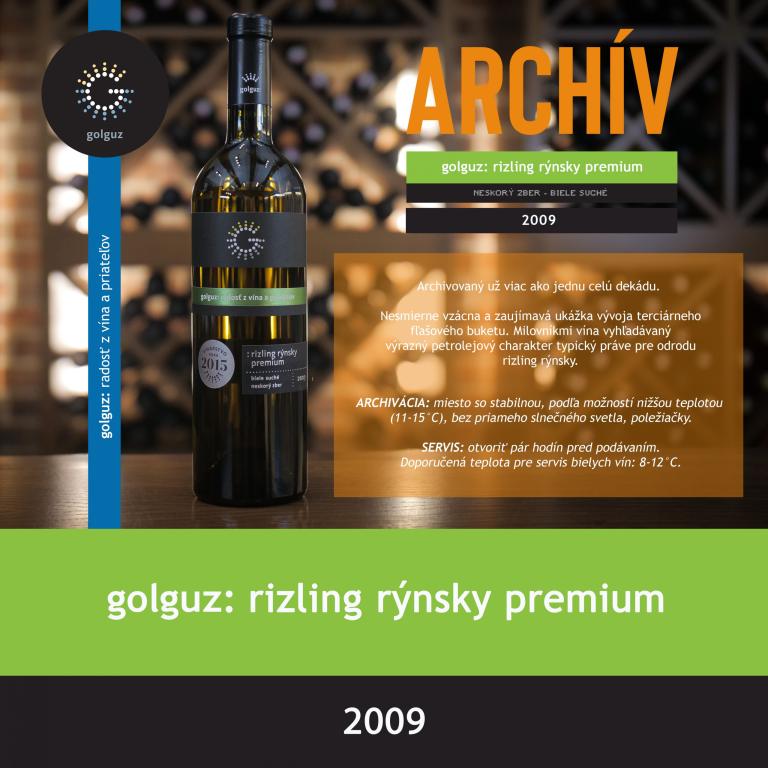 Rizling Rýnsky Prémium 2009 suché Archív