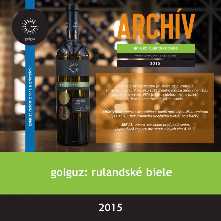 Rulandské biele 2015 suché Archív