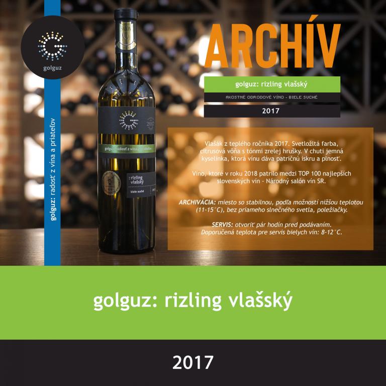 Rizling Vlašský 2017 suché Archív