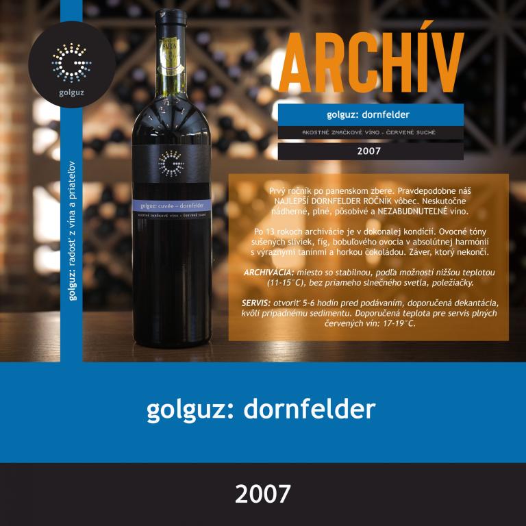 Dornfelder 2007 suché Archív