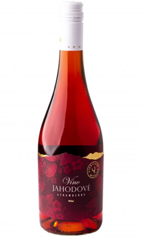 Jahodové víno ružové polosladké